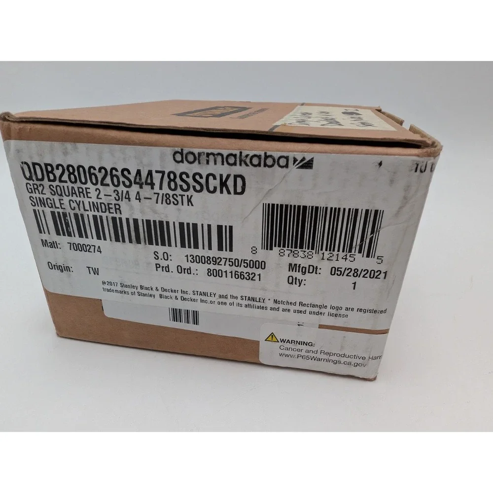 Stanley Commercial Hardware Commercial Single Cylinder Auxiliary Door Deadbolt